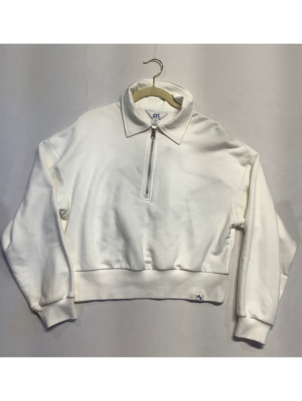 NWT JoyLab White Half-Zip Pullover Sweatshirt with Star Design XXS